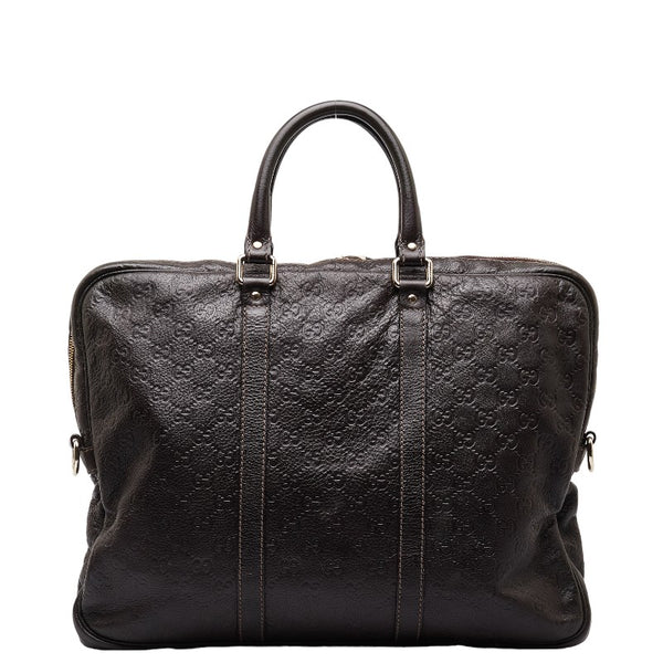 グッチ グッチシマ ビジネスバッグ 201480 ブラウン レザー メンズ GUCCI 【中古】