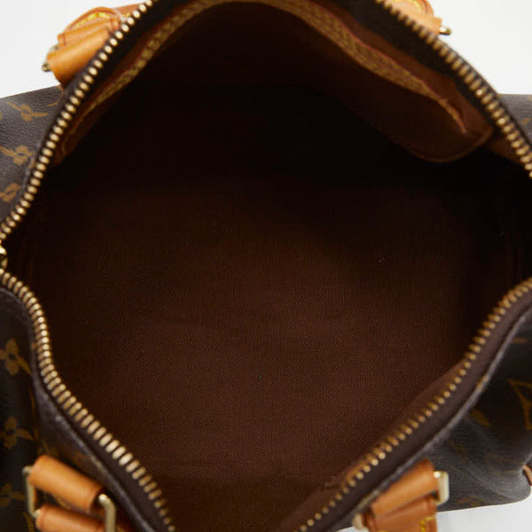 ルイ ヴィトン モノグラム スピーディ25 ハンドバッグ ミニボストンバッグ M41528 ブラウン PVC レザー レディース LOUIS VUITTON 【中古】