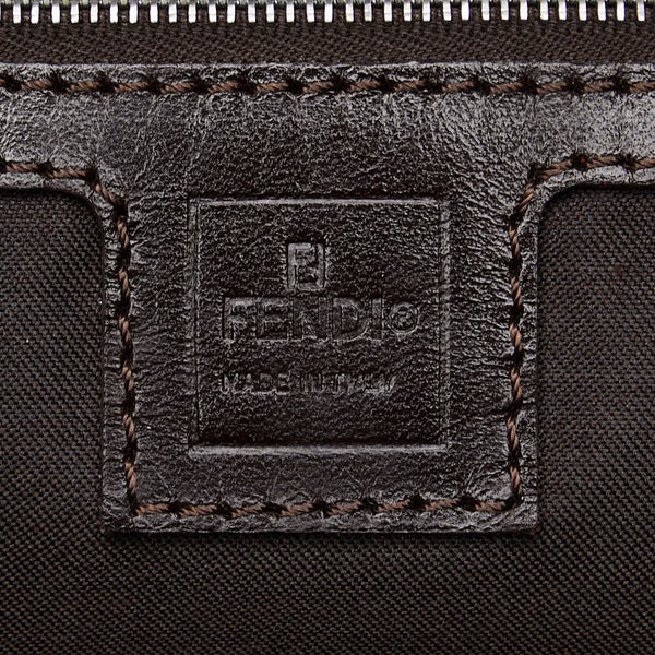 フェンディ ズッカ ワンショルダーバッグ ハンドバッグ 16115 ブラウン キャンバス レザー レディース FENDI 【中古】