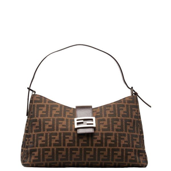 フェンディ ズッカ ワンショルダーバッグ ハンドバッグ 16115 ブラウン キャンバス レザー レディース FENDI 【中古】