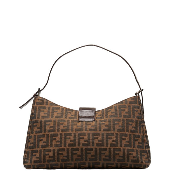 フェンディ ズッカ ワンショルダーバッグ ハンドバッグ 16115 ブラウン キャンバス レザー レディース FENDI 【中古】