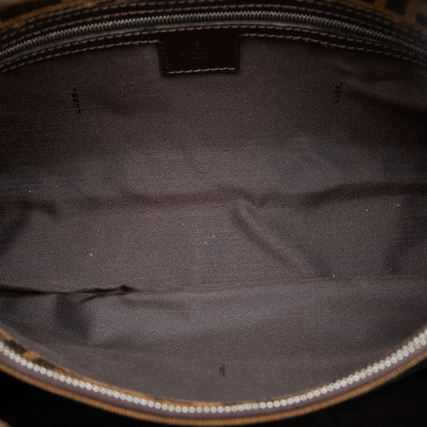 フェンディ ズッカ ワンショルダーバッグ ハンドバッグ 16115 ブラウン キャンバス レザー レディース FENDI 【中古】