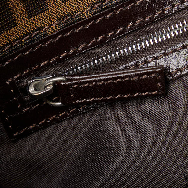フェンディ ズッカ ワンショルダーバッグ ハンドバッグ 16115 ブラウン キャンバス レザー レディース FENDI 【中古】