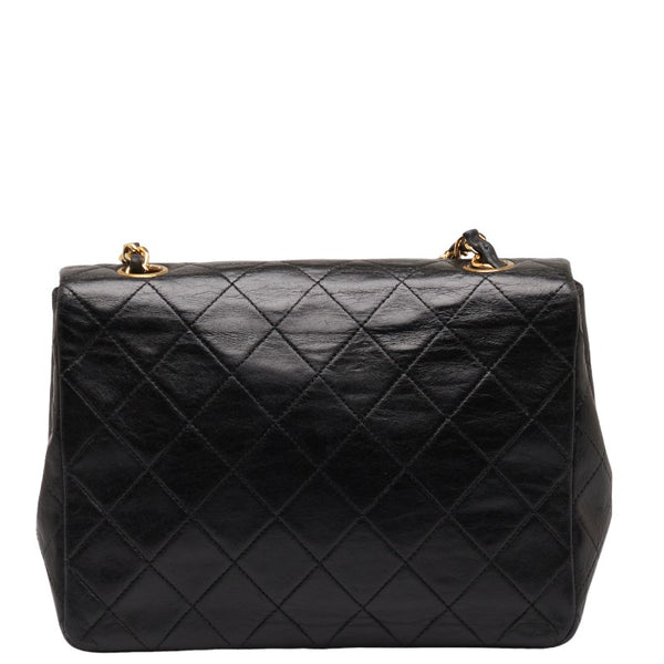 シャネル マトラッセ20 ココマーク シングルフラップ チェーン ショルダーバッグ ブラック ラムスキン レディース CHANEL 【中古】