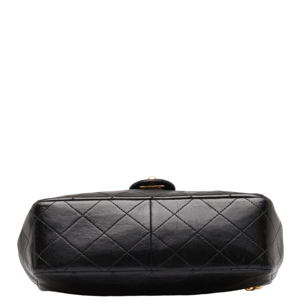 シャネル マトラッセ20 ココマーク シングルフラップ チェーン ショルダーバッグ ブラック ラムスキン レディース CHANEL 【中古】