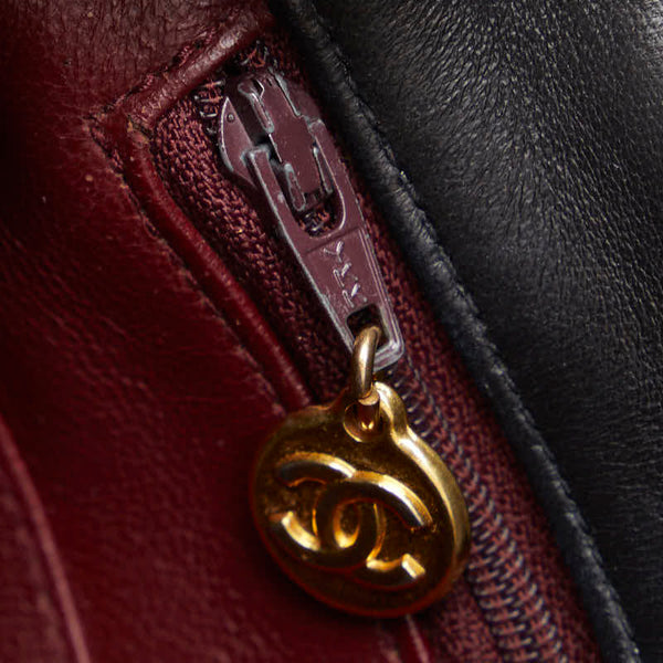 シャネル マトラッセ20 ココマーク シングルフラップ チェーン ショルダーバッグ ブラック ラムスキン レディース CHANEL 【中古】