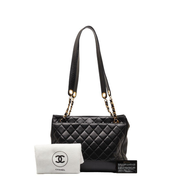 シャネル ココマーク チェーントートバッグ ブラック ゴールド ラムスキン レディース CHANEL 【中古】