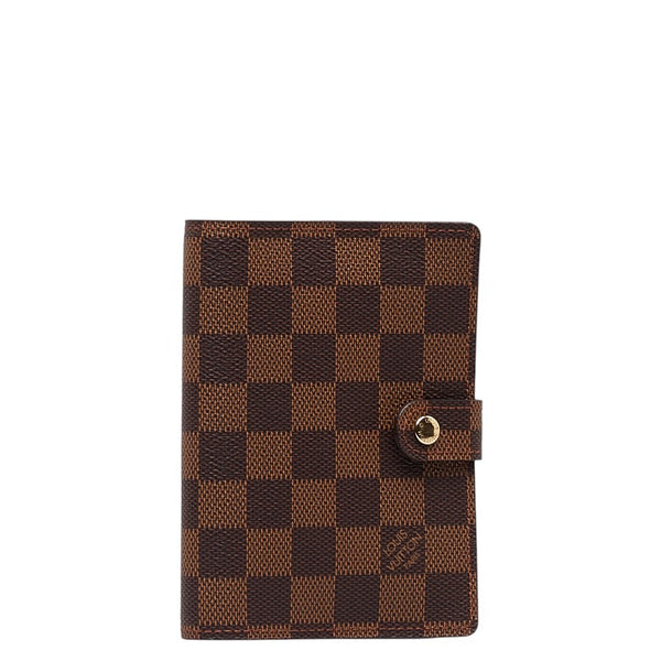 ルイ ヴィトン ダミエ アジェンダPM 手帳カバー システム手帳 R20700 ブラウン PVC レザー レディース LOUIS VUITTON 【中古】