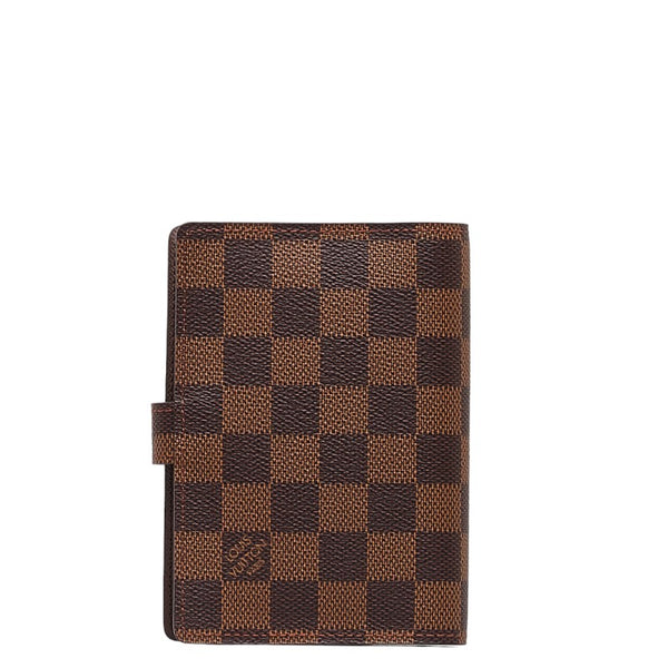 ルイ ヴィトン ダミエ アジェンダPM 手帳カバー システム手帳 R20700 ブラウン PVC レザー レディース LOUIS VUITTON 【中古】