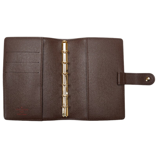 ルイ ヴィトン ダミエ アジェンダPM 手帳カバー システム手帳 R20700 ブラウン PVC レザー レディース LOUIS VUITTON 【中古】