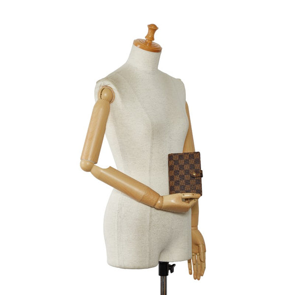 ルイ ヴィトン ダミエ アジェンダPM 手帳カバー システム手帳 R20700 ブラウン PVC レザー レディース LOUIS VUITTON 【中古】