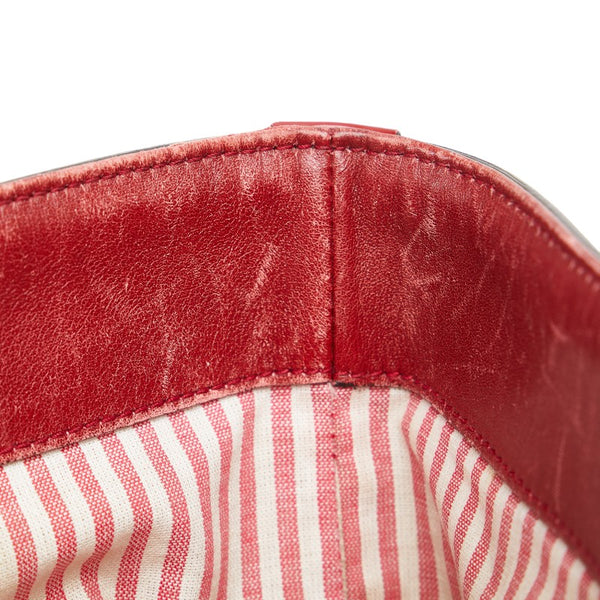 グッチ GGキャンバス バンブー ハンドバッグ 311175 ベージュ レッド キャンバス エナメル レディース GUCCI 【中古】