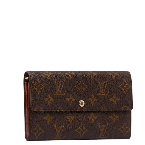 ルイ ヴィトン モノグラム ポシェット ポルト モネ クレディ 長財布 M61725 ブラウン PVC レザー レディース LOUIS VUITTON 【中古】