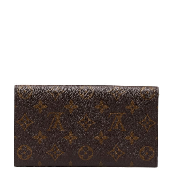 ルイ ヴィトン モノグラム ポシェット ポルト モネ クレディ 長財布 M61725 ブラウン PVC レザー レディース LOUIS VUITTON 【中古】