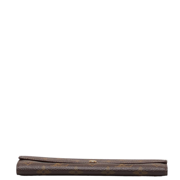 ルイ ヴィトン モノグラム ポシェット ポルト モネ クレディ 長財布 M61725 ブラウン PVC レザー レディース LOUIS VUITTON 【中古】