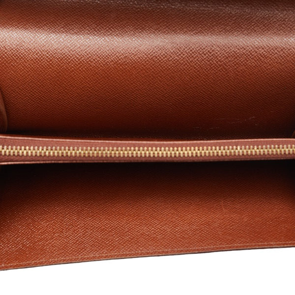 ルイ ヴィトン モノグラム ポシェット ポルト モネ クレディ 長財布 M61725 ブラウン PVC レザー レディース LOUIS VUITTON 【中古】