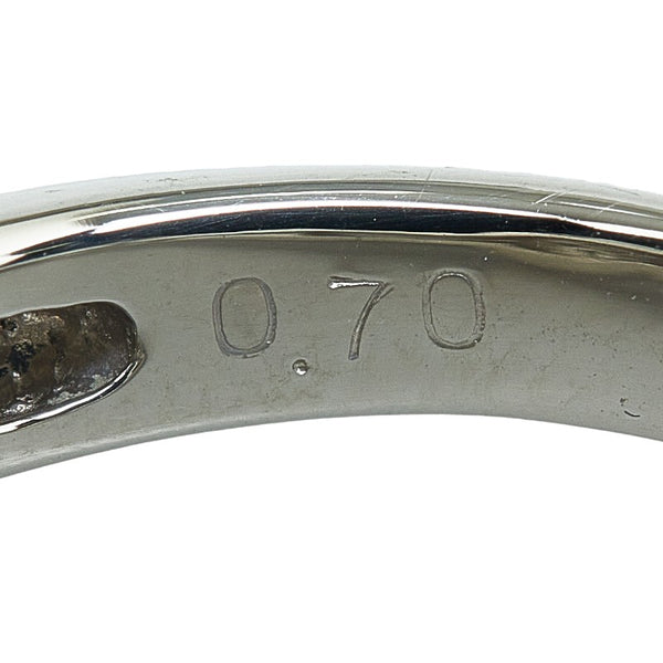 Pt900 プラチナ ダイヤ0.70ct リボン モチーフ リング 指輪 レディース 11号 【中古】