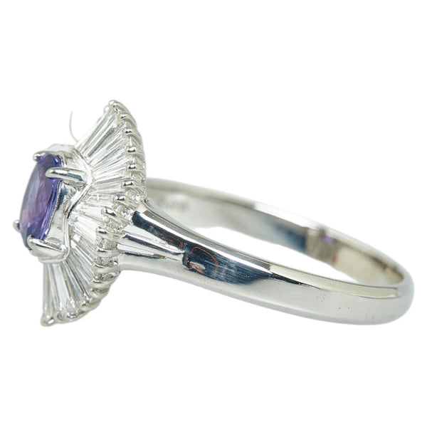 Pt900 プラチナ パープルサファイア0.76ct ダイヤ0.78ct リング 指輪 レディース 20号 【中古】