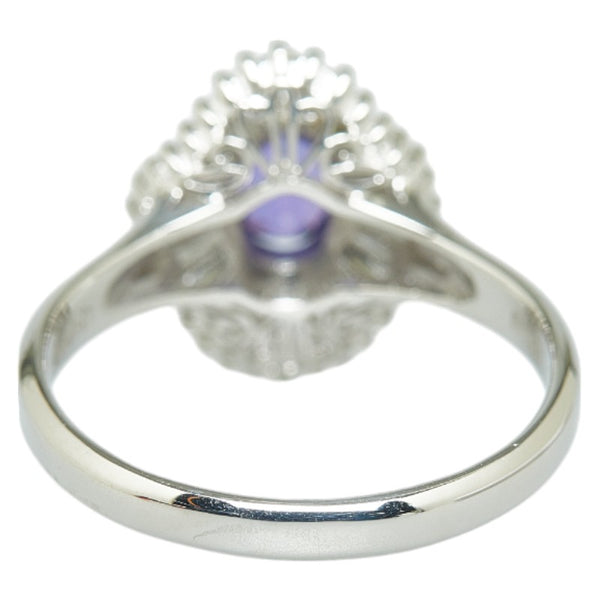 Pt900 プラチナ パープルサファイア0.76ct ダイヤ0.78ct リング 指輪 レディース 20号 【中古】