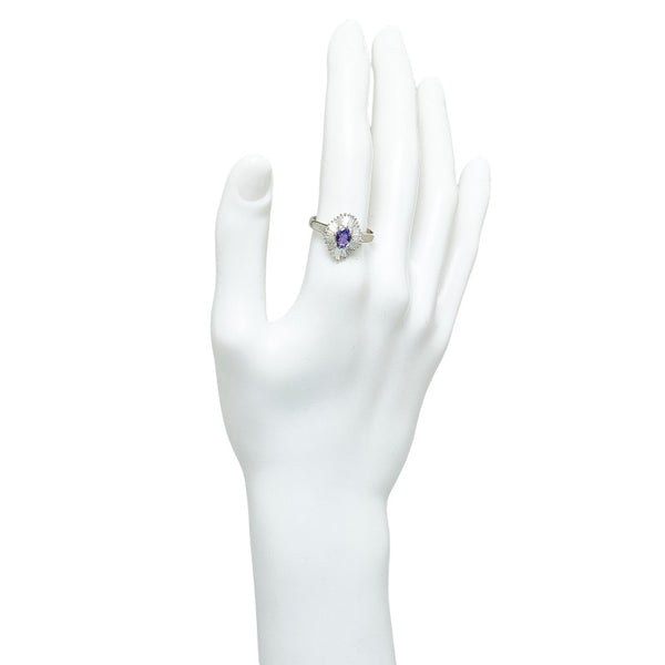 Pt900 プラチナ パープルサファイア0.76ct ダイヤ0.78ct リング 指輪 レディース 20号 【中古】