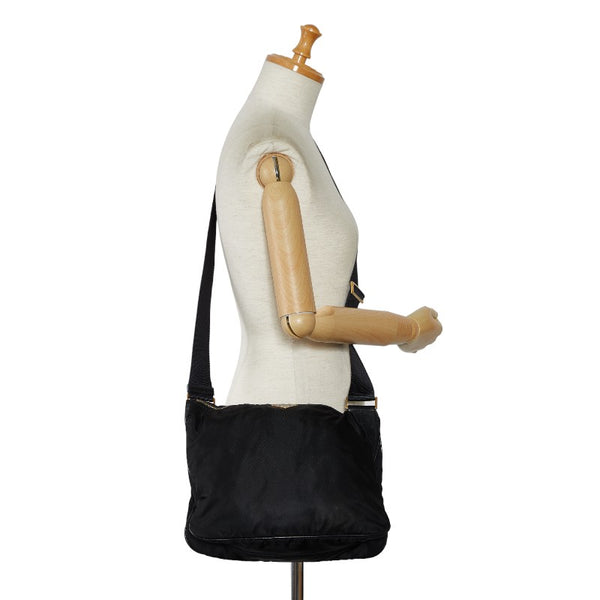 プラダ 三角ロゴプレート テスート 斜め掛け ショルダーバッグ BT0220 ブラック ナイロン レディース PRADA 【中古】