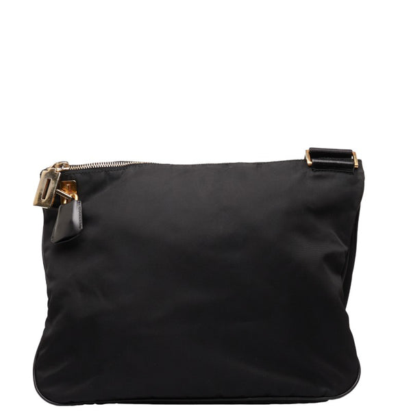 プラダ 三角ロゴプレート テスート 斜め掛け ショルダーバッグ BT0220 ブラック ナイロン レディース PRADA 【中古】