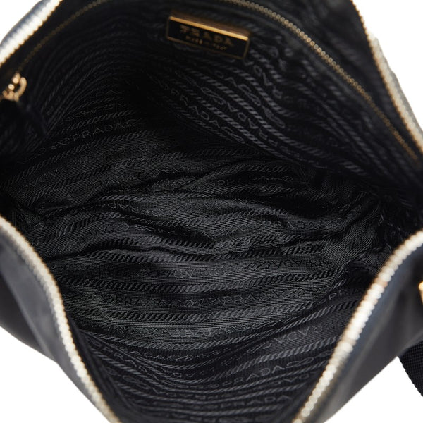 プラダ 三角ロゴプレート テスート 斜め掛け ショルダーバッグ BT0220 ブラック ナイロン レディース PRADA 【中古】