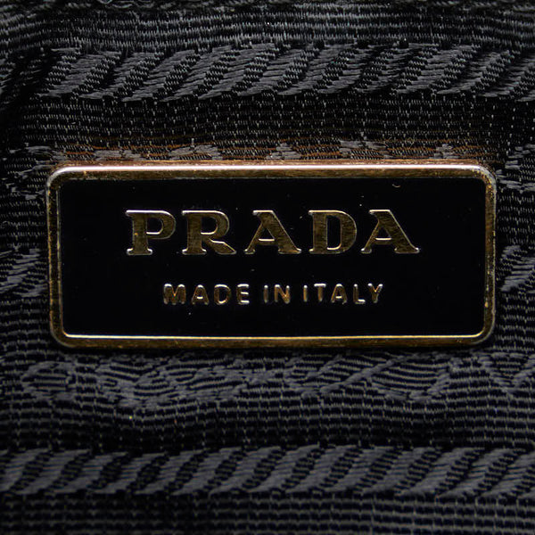 プラダ 三角ロゴプレート テスート 斜め掛け ショルダーバッグ BT0220 ブラック ナイロン レディース PRADA 【中古】