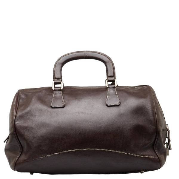 プラダ ハンドバッグ ショルダーバッグ 2WAY ブラウン レザー レディース PRADA 【中古】
