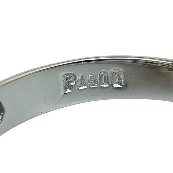 Pt900 プラチナ 白蝶真珠14.4mm ダイヤ0.05ct リング 指輪 レディース 11号 【中古】