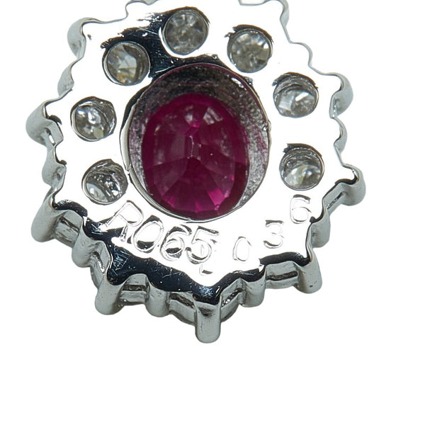 Pt850 プラチナ ルビー0.65ct ダイヤ0.36ct ペンダントネックレス レディース 【中古】