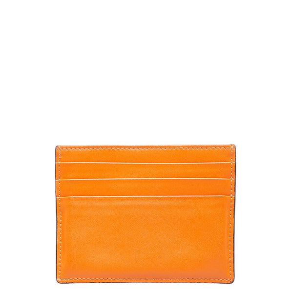 フェンディ スタッズ バイカラー カードケース パスケース 8M0269 オレンジ ベージュ レザー レディース FENDI 【中古】