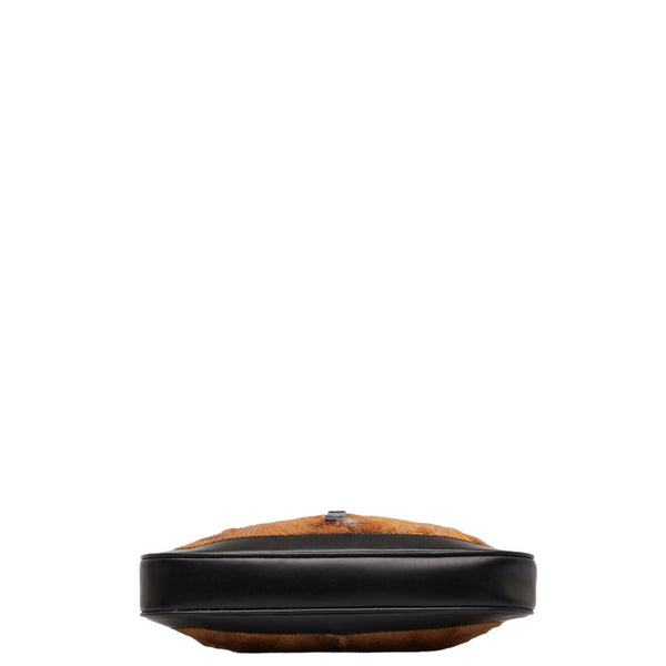 グッチ ジャッキー ワンショルダーバッグ 001 3635 1781 ブラウン ブラック ハラコ レザー レディース GUCCI 【中古】