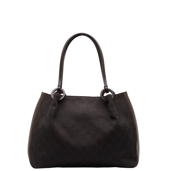 グッチ GGキャンバス ハンドバッグ トートバッグ 101919 ブラウン キャンバス レザー レディース GUCCI 【中古】