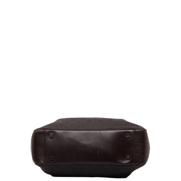 グッチ GGキャンバス ハンドバッグ トートバッグ 101919 ブラウン キャンバス レザー レディース GUCCI 【中古】