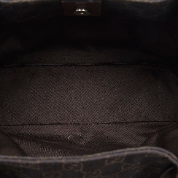 グッチ GGキャンバス ハンドバッグ トートバッグ 101919 ブラウン キャンバス レザー レディース GUCCI 【中古】