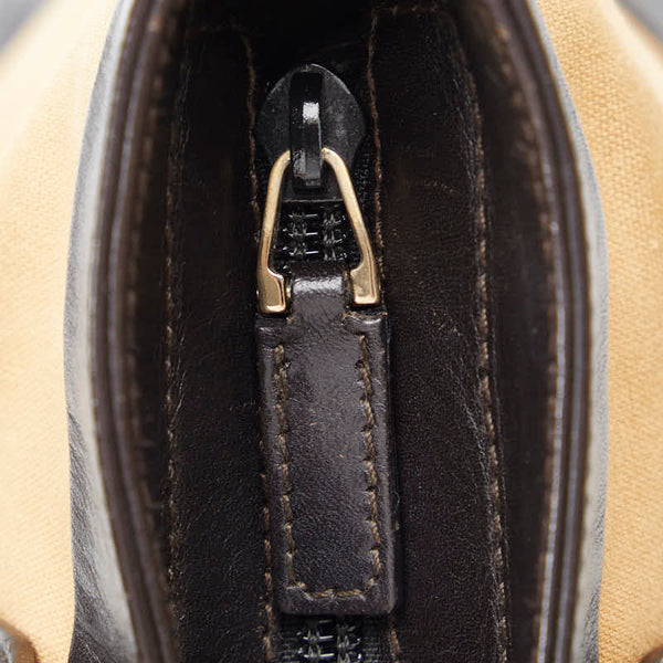 グッチ シェリーライン ハンドバッグ トートバッグ 0021119 ベージュ ブラウン キャンバス レザー レディース GUCCI 【中古】