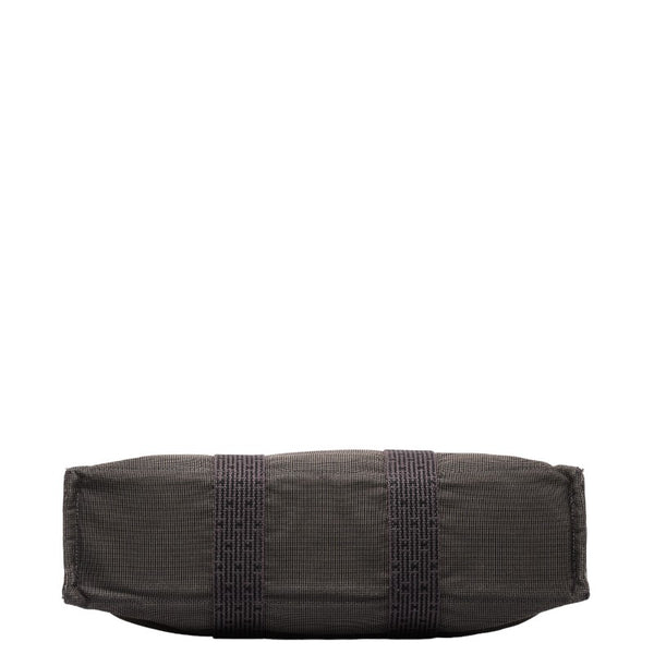 エルメス エールラインMM ハンドバッグ トートバッグ グレー キャンバス レディース HERMES 【中古】
