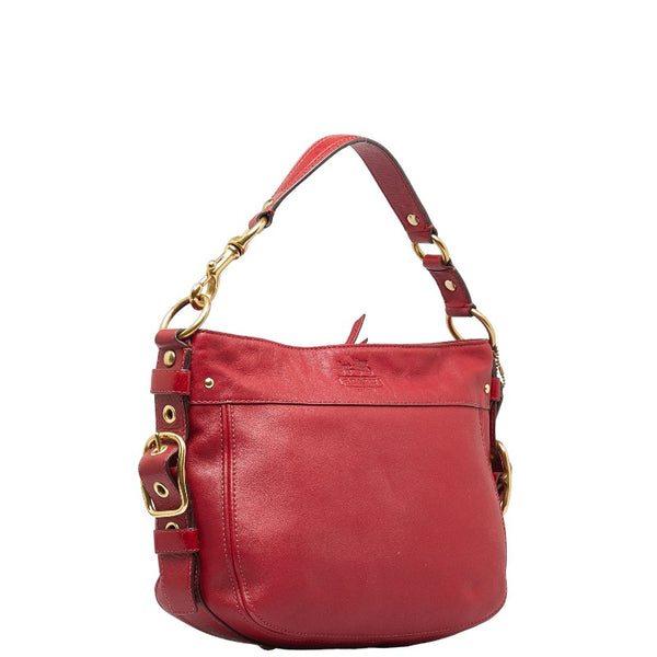 コーチ ワンショルダーバッグ ハンドバッグ レッド ゴールド レザー レディース COACH 【中古】