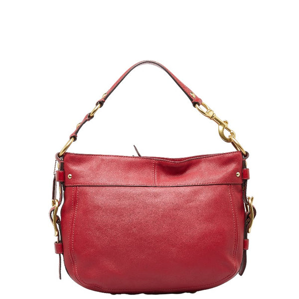 コーチ ワンショルダーバッグ ハンドバッグ レッド ゴールド レザー レディース COACH 【中古】