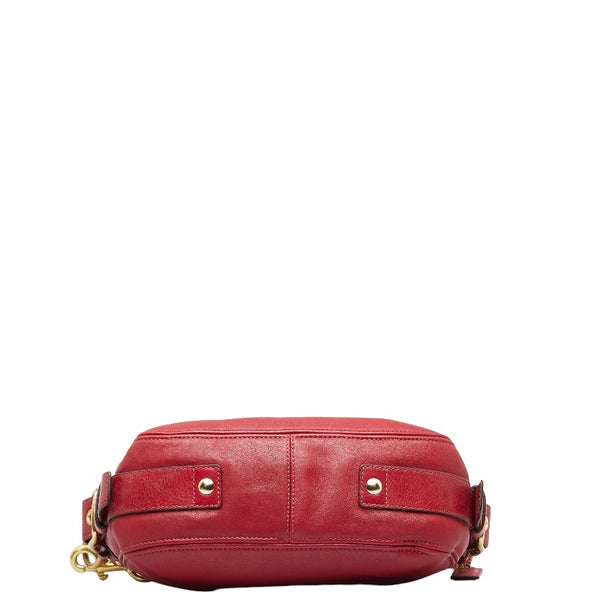 コーチ ワンショルダーバッグ ハンドバッグ レッド ゴールド レザー レディース COACH 【中古】