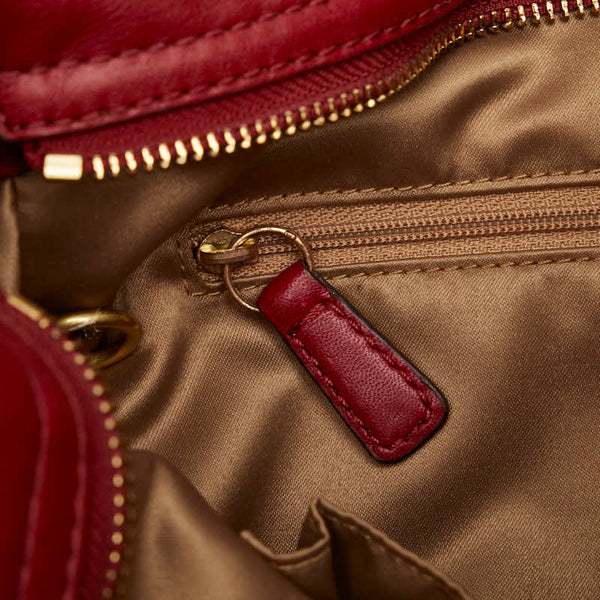 コーチ ワンショルダーバッグ ハンドバッグ レッド ゴールド レザー レディース COACH 【中古】