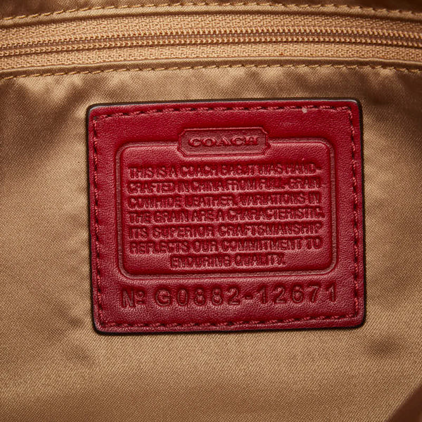 コーチ ワンショルダーバッグ ハンドバッグ レッド ゴールド レザー レディース COACH 【中古】