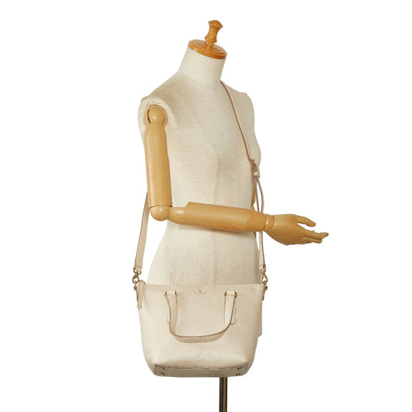 ケイトスペード ハンドバッグ ショルダーバッグ 2WAY ベージュ ゴールド レザー レディース Kate Spade 【中古】