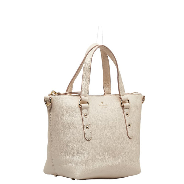 ケイトスペード ハンドバッグ ショルダーバッグ 2WAY ベージュ ゴールド レザー レディース Kate Spade 【中古】