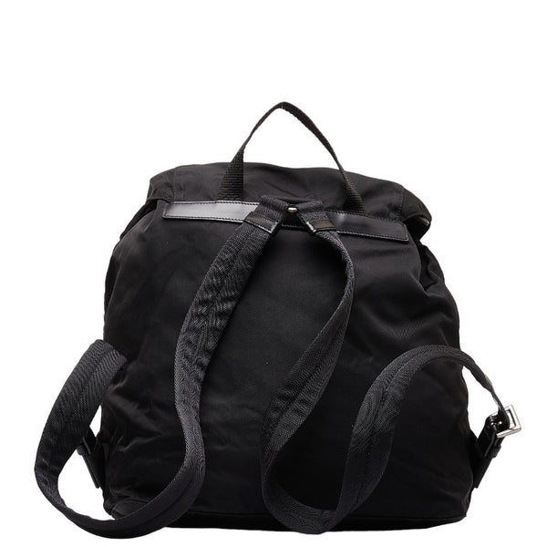 プラダ 三角ロゴプレート リュック バックパック B2811 ブラック ナイロン レザー レディース PRADA 【中古】