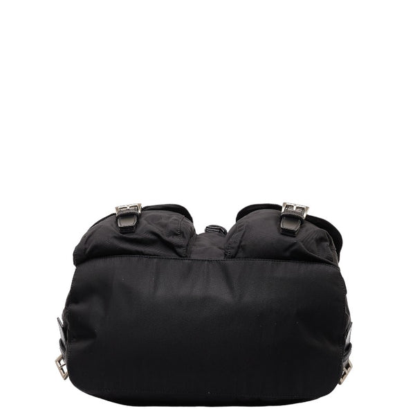 プラダ 三角ロゴプレート リュック バックパック B2811 ブラック ナイロン レザー レディース PRADA 【中古】
