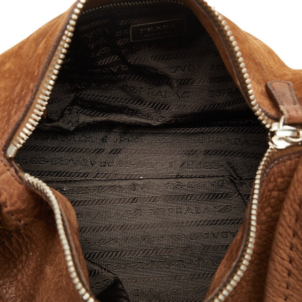 プラダ ハンドバッグ BR1977 ブラウン レザー レディース PRADA 【中古】