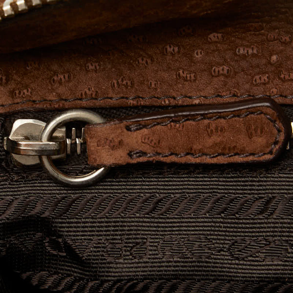 プラダ ハンドバッグ BR1977 ブラウン レザー レディース PRADA 【中古】