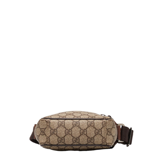 グッチ GGスプリーム 斜め掛け ショルダーバッグ 101680 ブラウン ベージュ PVC レザー レディース GUCCI 【中古】